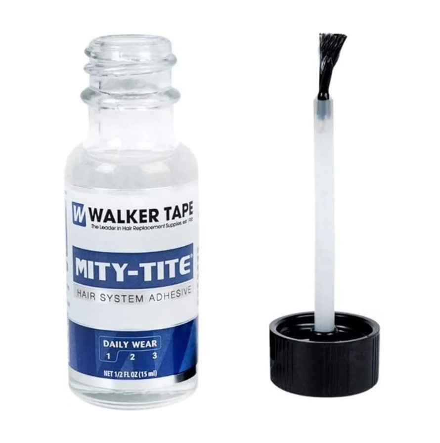 Walker Tape Mity-Tite Hair System Adhesive – 1/2 fl oz, Brush-On