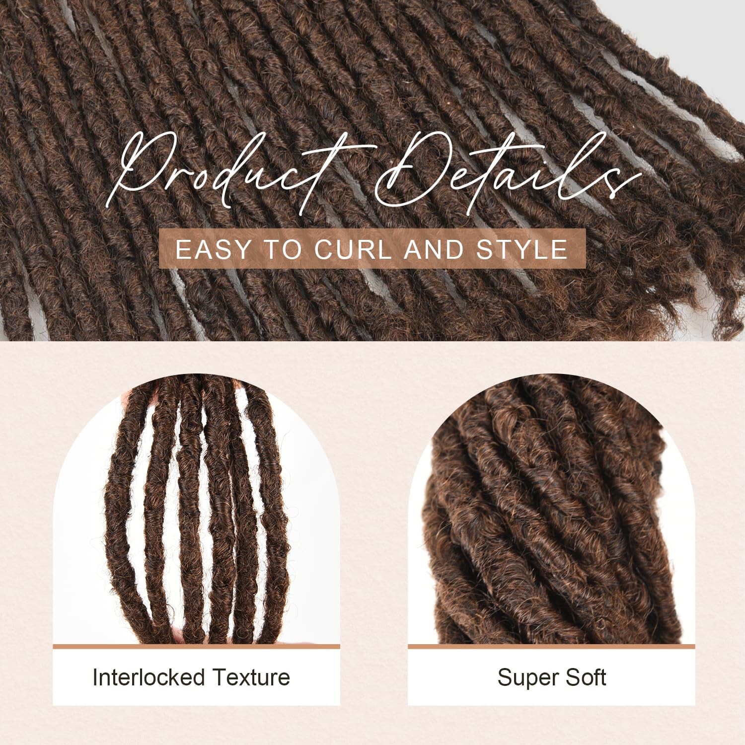 DAIXI Handmade Interlocking 100% Real Human Hair Permanent Loc Extensions 8″ 0.8