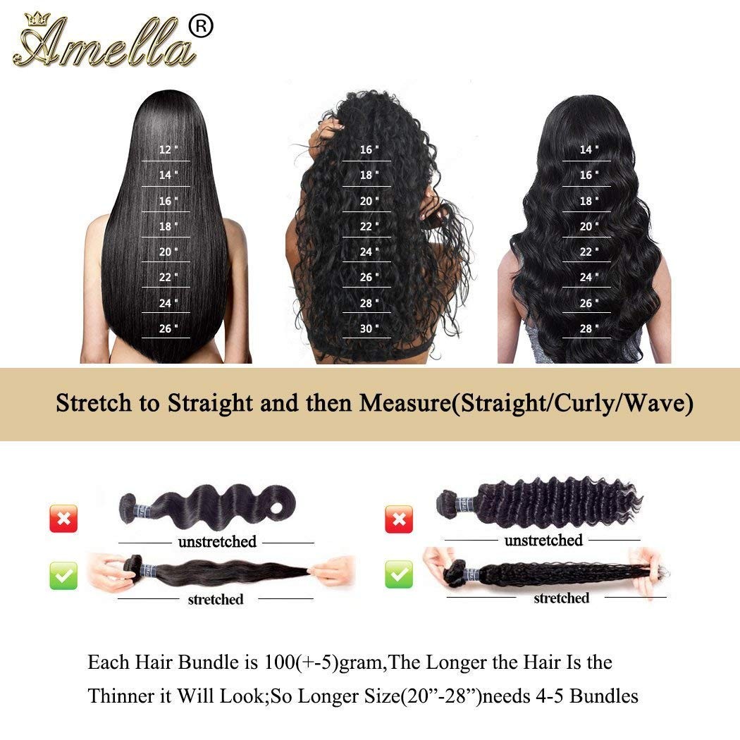 Amella Hair Brazilian Body Wave Virgin Hair 4 Bundles 100 Unprocessed Brazilian