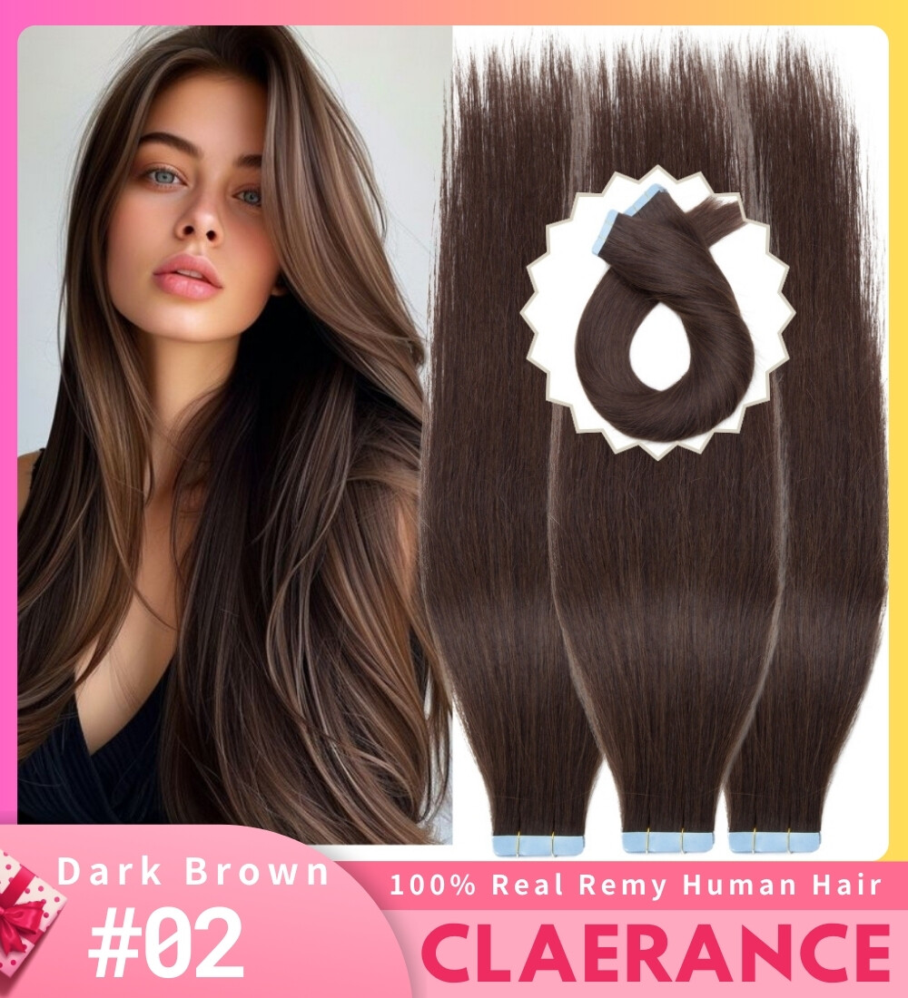 12-24″ Thick Remy Tape In Remy Human Hair Extensions Full Head Highlight 100g US