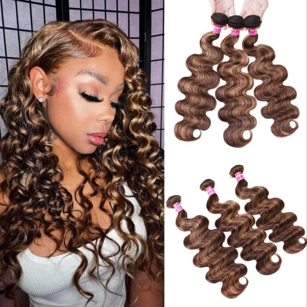 UNice Cambodian Highlights Blonde Body Wave Bundles Human Hair Extensions Weaves