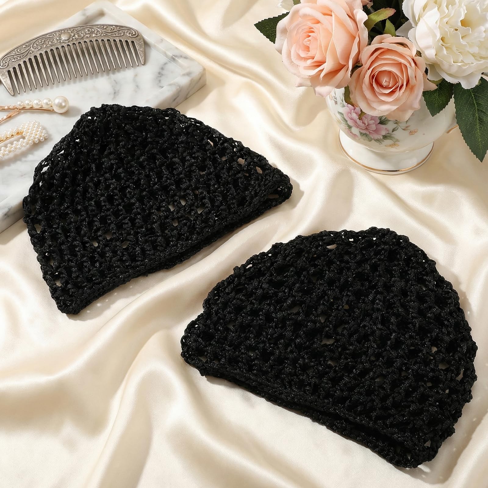 5Pcs Hair Nets for Sleeping Wig Cap Thick Long Hair Caps Mesh Crochet Hairs W…
