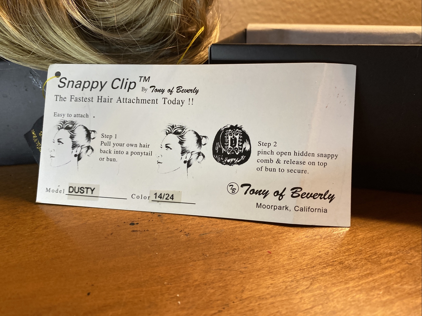 New Tony of Beverly Snappy Clip Elura Blend Hairpiece NIB Dusty 14/24