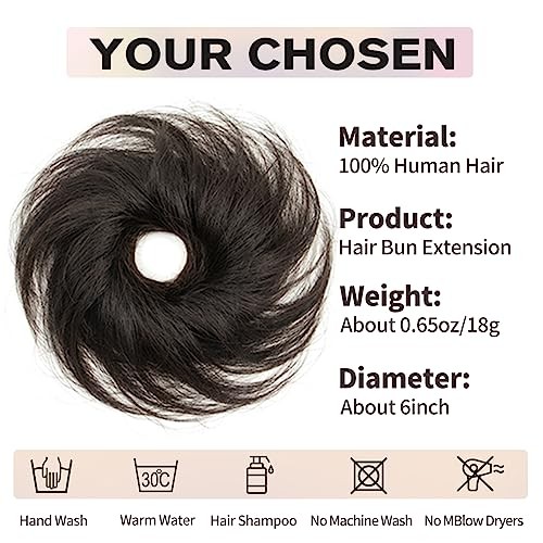 Hair Bun Natural Black Messy Bun Hair Small Messy Bun 1PCS Natural Black 1B
