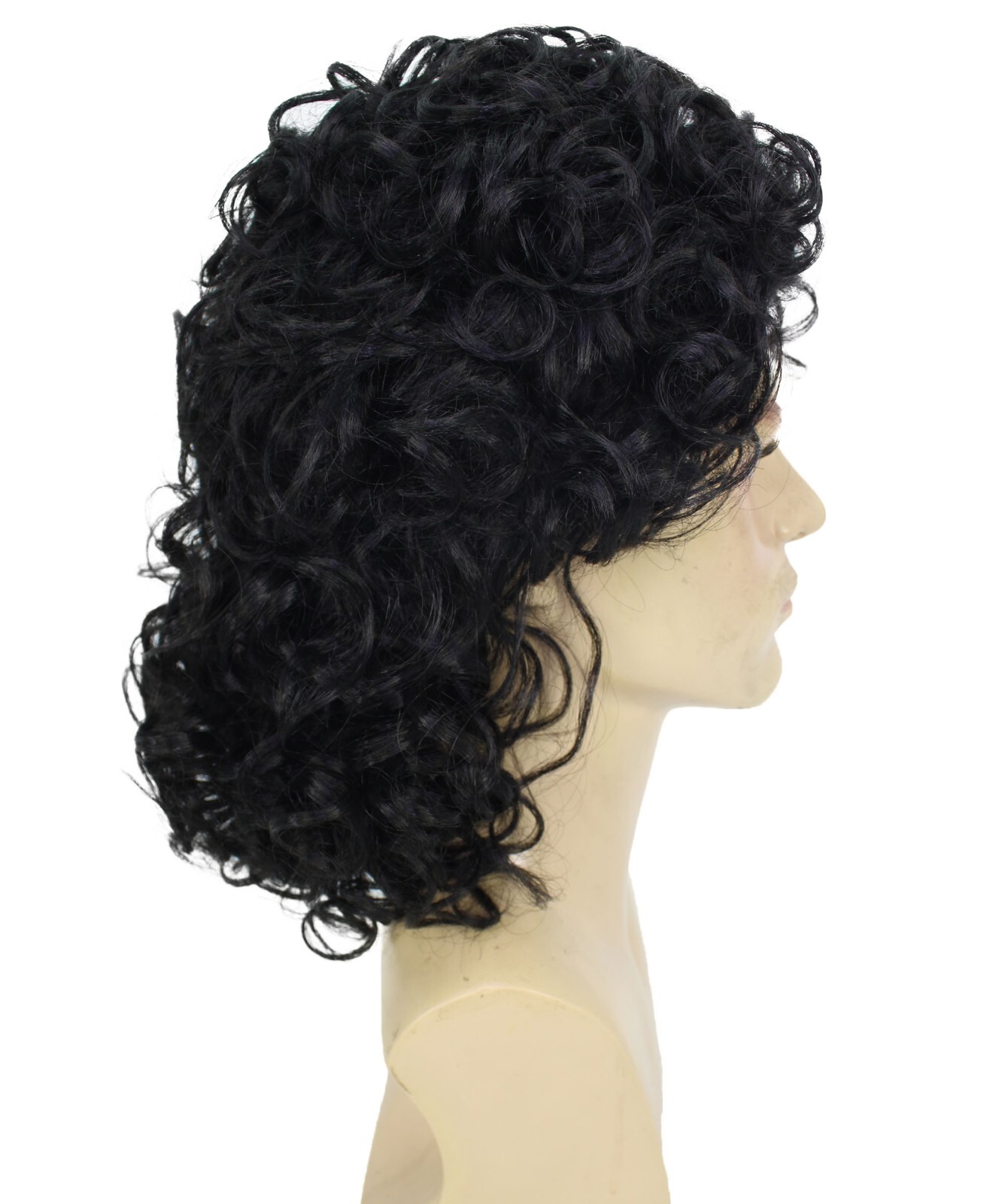 Adult Men’s Retro Pop Star and Pop King Black Curly Wig I Black Color I HM-1635