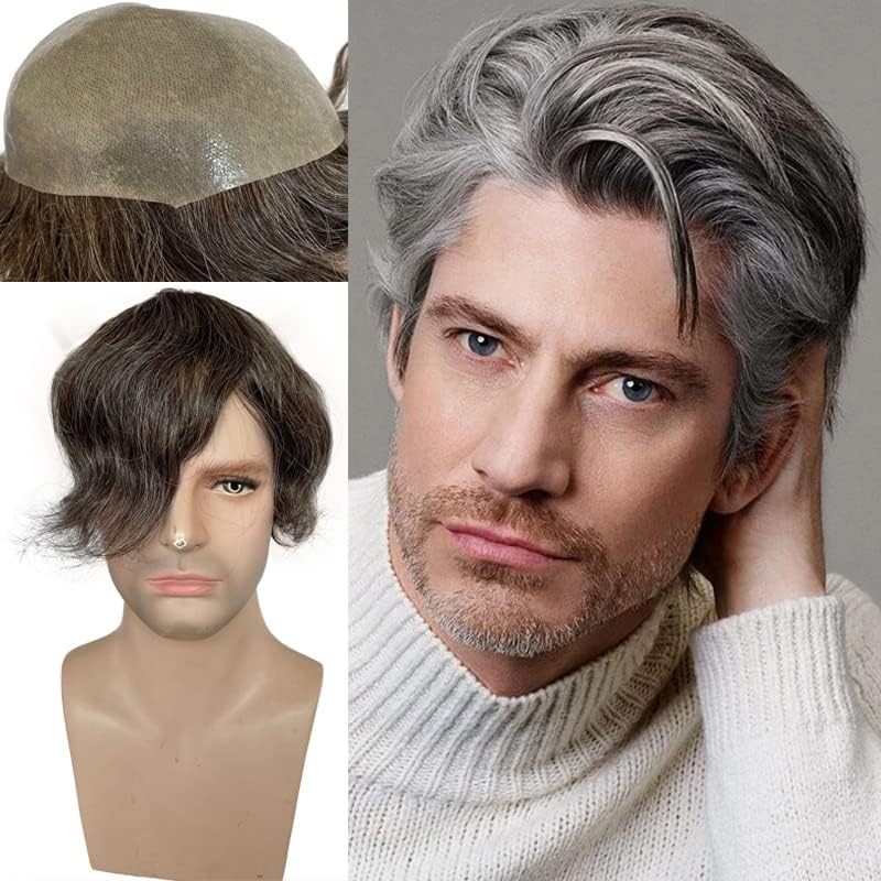 Voloria Mens Toupee Ultra Transparent Thin Skin Pu Replacement Hair Pieces 10X8