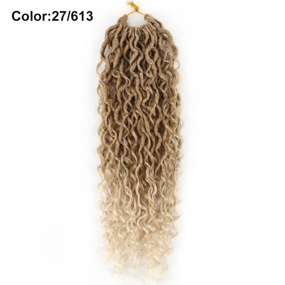 14″ – 24″ Faux Locs River Curly Crochet Hair Boho Goddess Braid Hair Extensions