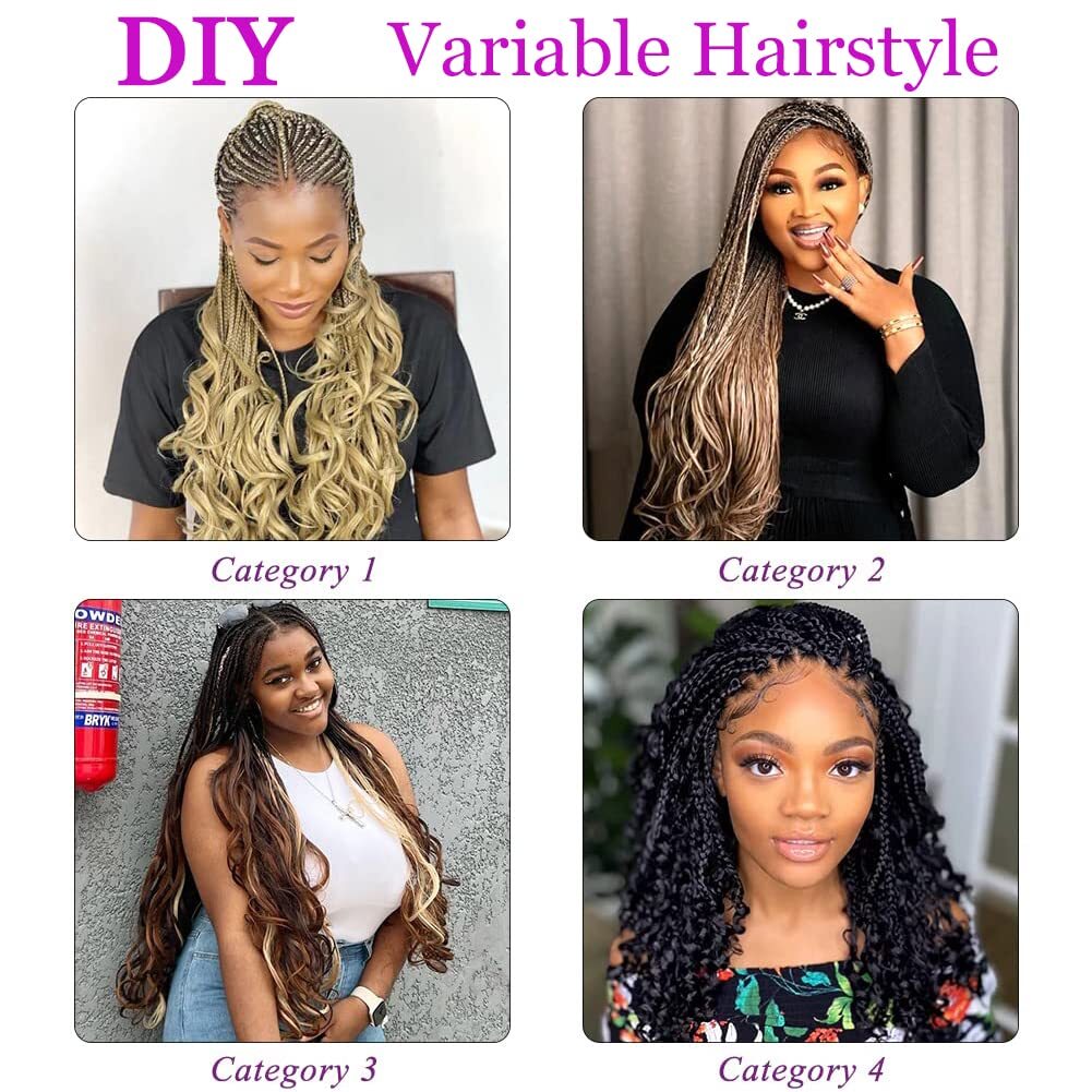 French Curl Braiding Hair 8 packs 22 Inch Spanish Curly Braiding Hair 75g/pack