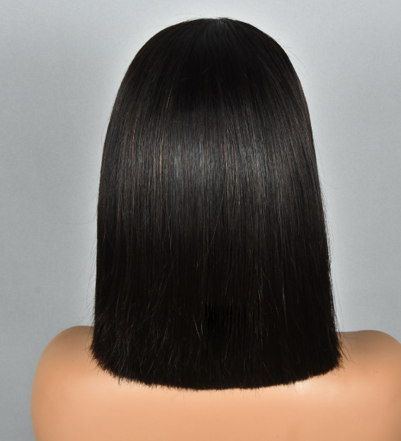 Straight Bob 100% Human Hair Natural Black Hairstyle Natural Wigs Soft Daily