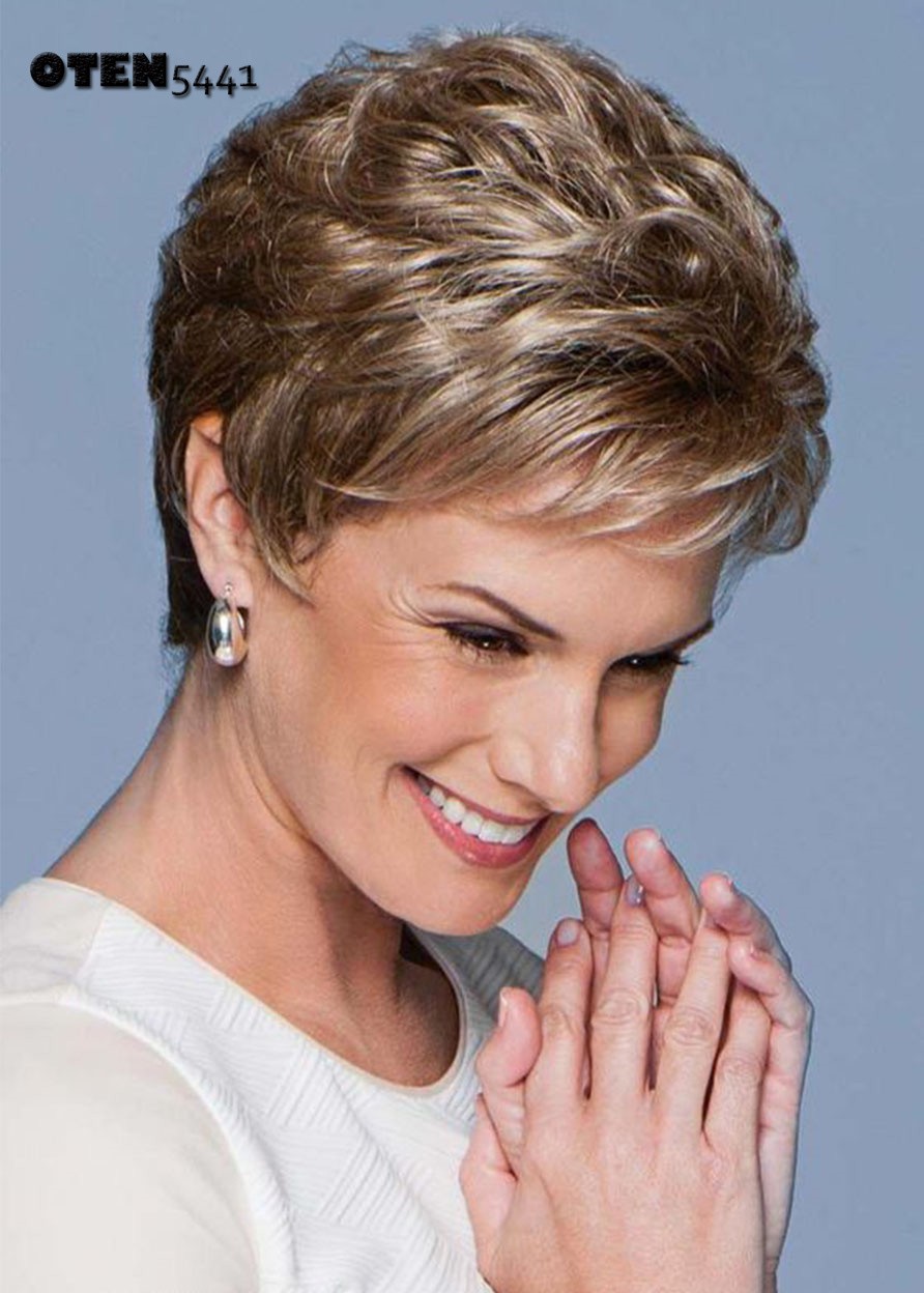 Short Pixie Boy Cut Hairstyle Women’s Natural Straight Human Hair Capless Wigs