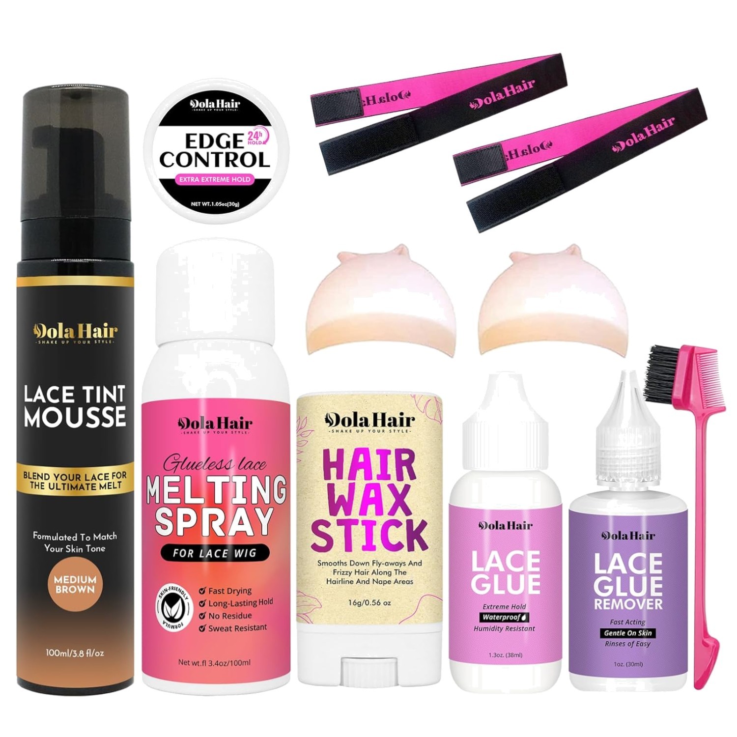 Medium Brown Lace Glue Kit for Seamless Wig Application