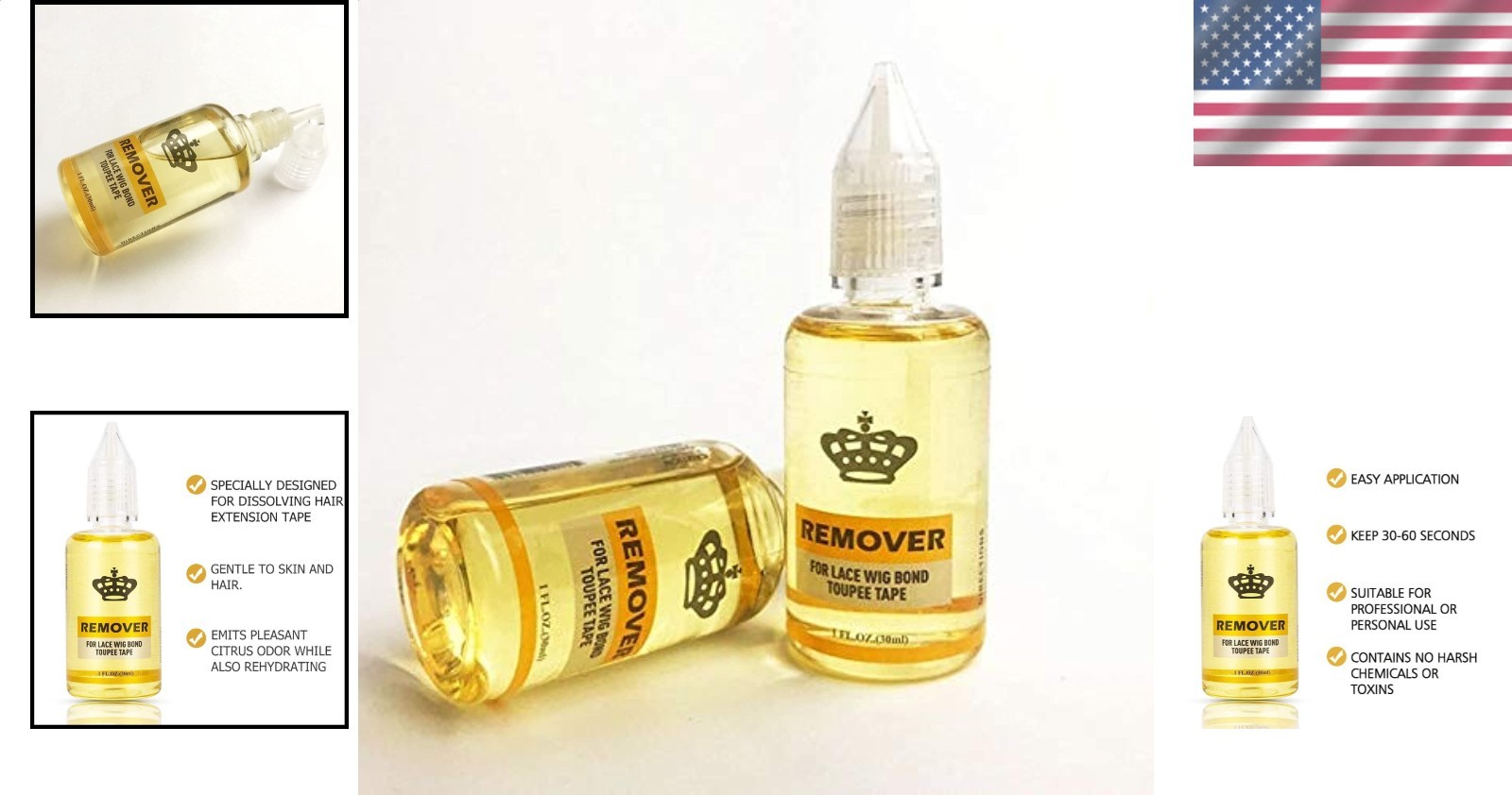 Hair Extension Remover Liquid – Fast Acting Tape Wig Glue Adhesive Solvent