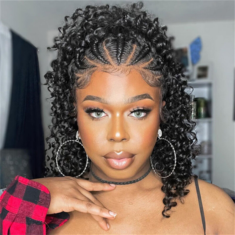 Braided Wigs 100% Human Hair 13X4 Lace Front Wig Braided Wigs