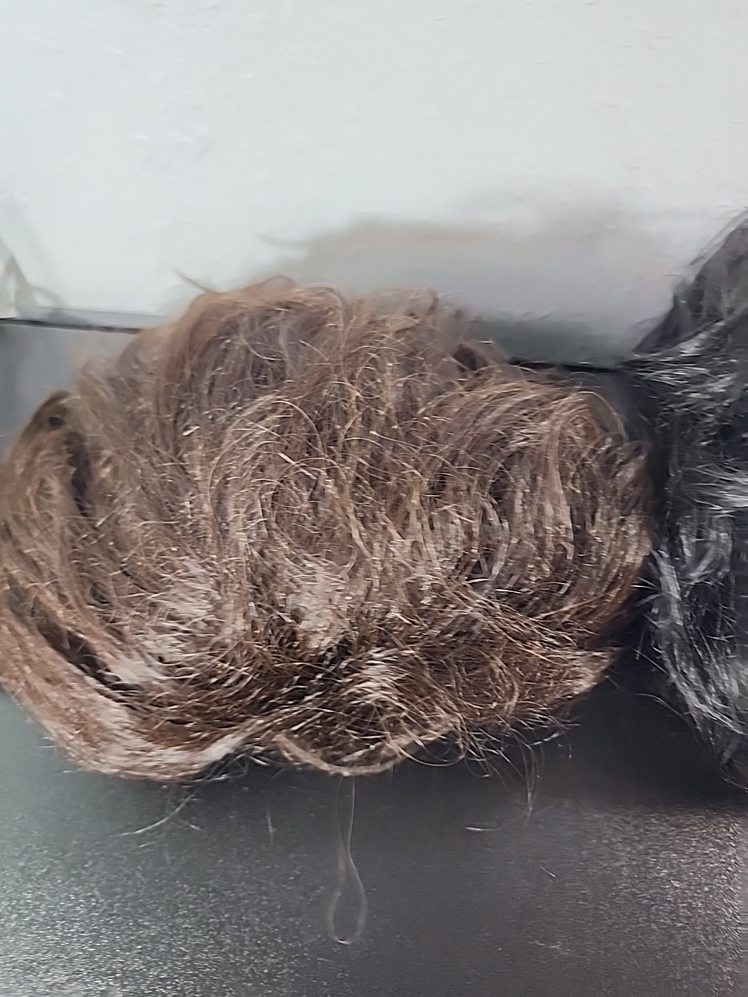 LOT 3 SHORT WOMENS WIGS HUMAN HAIR PIECE WIGLET BLACK BRUNETTE TOPPER VOLUME