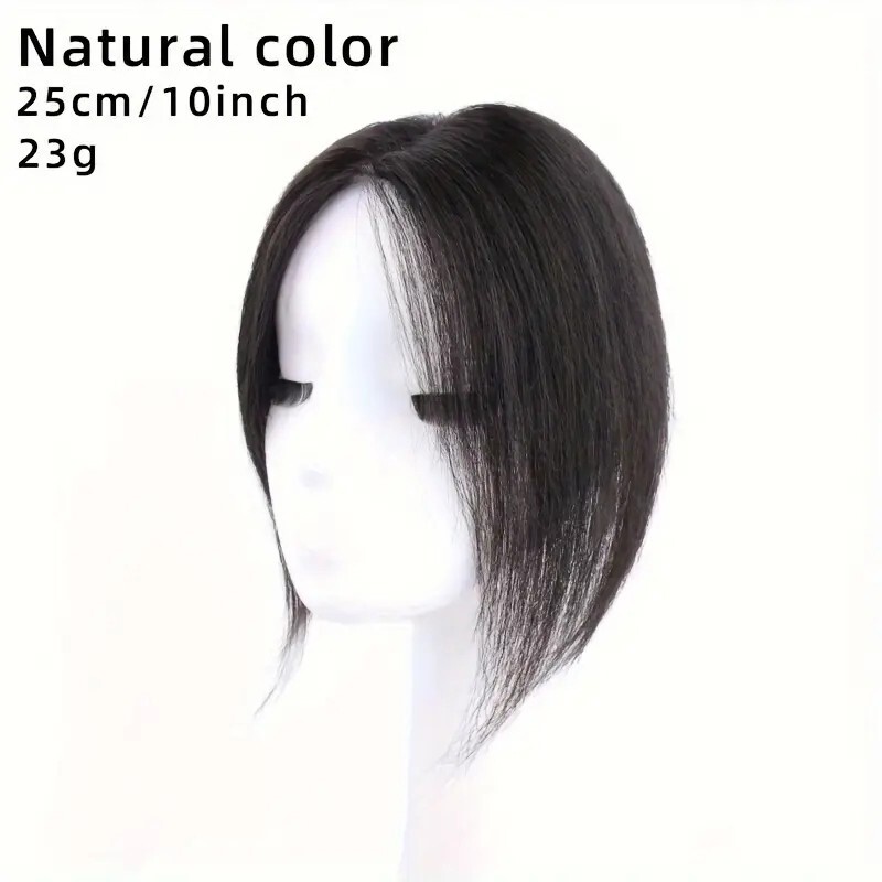 Hand Crocheted Human Hair Topper Invisible Seamless CoverageThinning White Hair