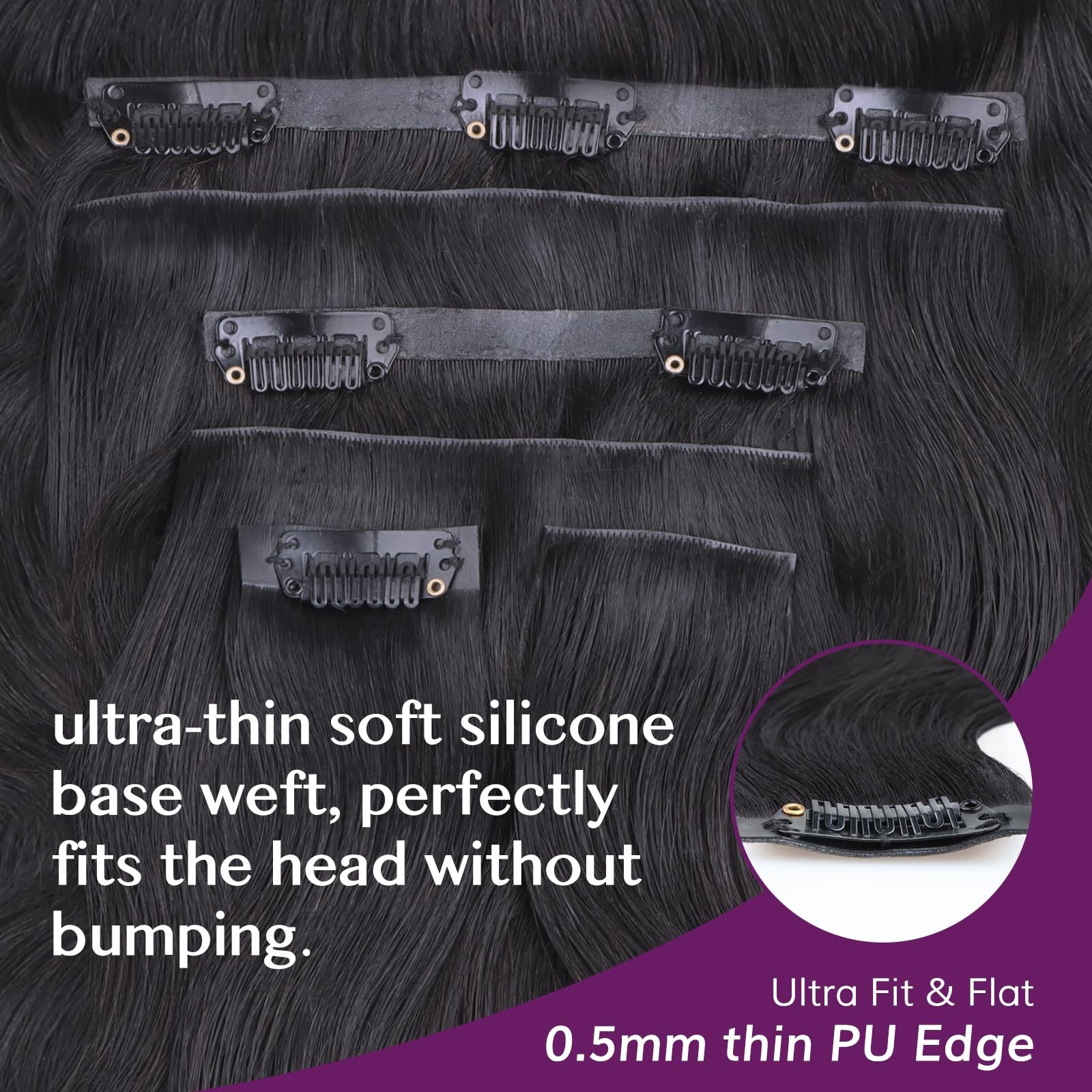 Idn Beauty 54 Invisi Edge Seamless Clip In Hair Extensions Human Hair Combo