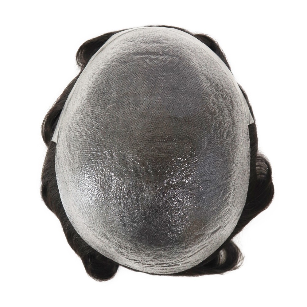 Toupee for Mens Human Hair Replacement System 0.02mm Ultra Thin Skin Hairpieces