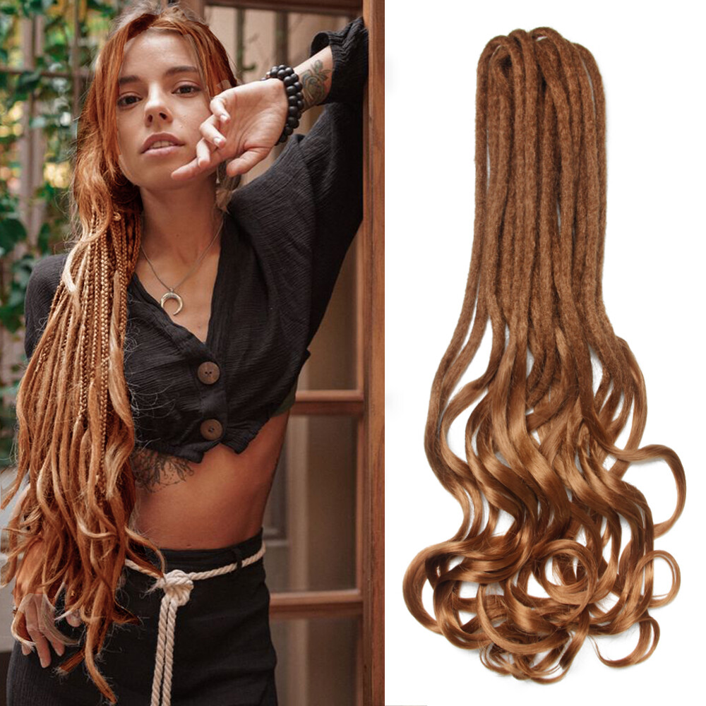 24″ French Curl Double Ended Dreadlocks Extension Princess Hair Curly DE Dreads