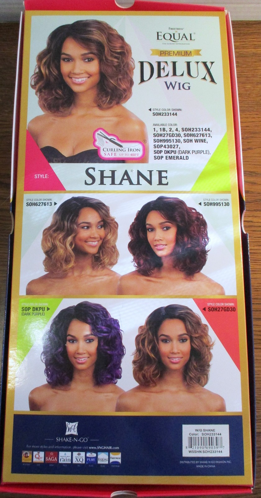 Equal Premium Deluxe SHANE Shake-N-Go Color #SOH233144 Wig – NIB
