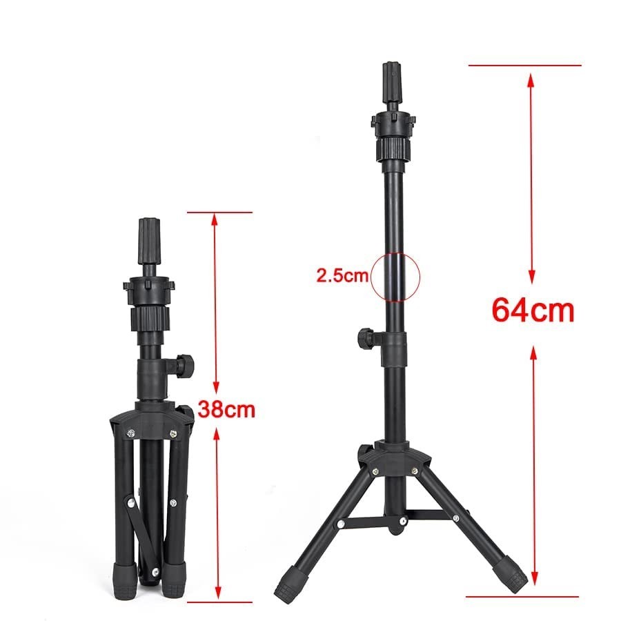 Lightweight 25-Inch Adjustable Wig Head Stand Ideal for Cosmetology Training