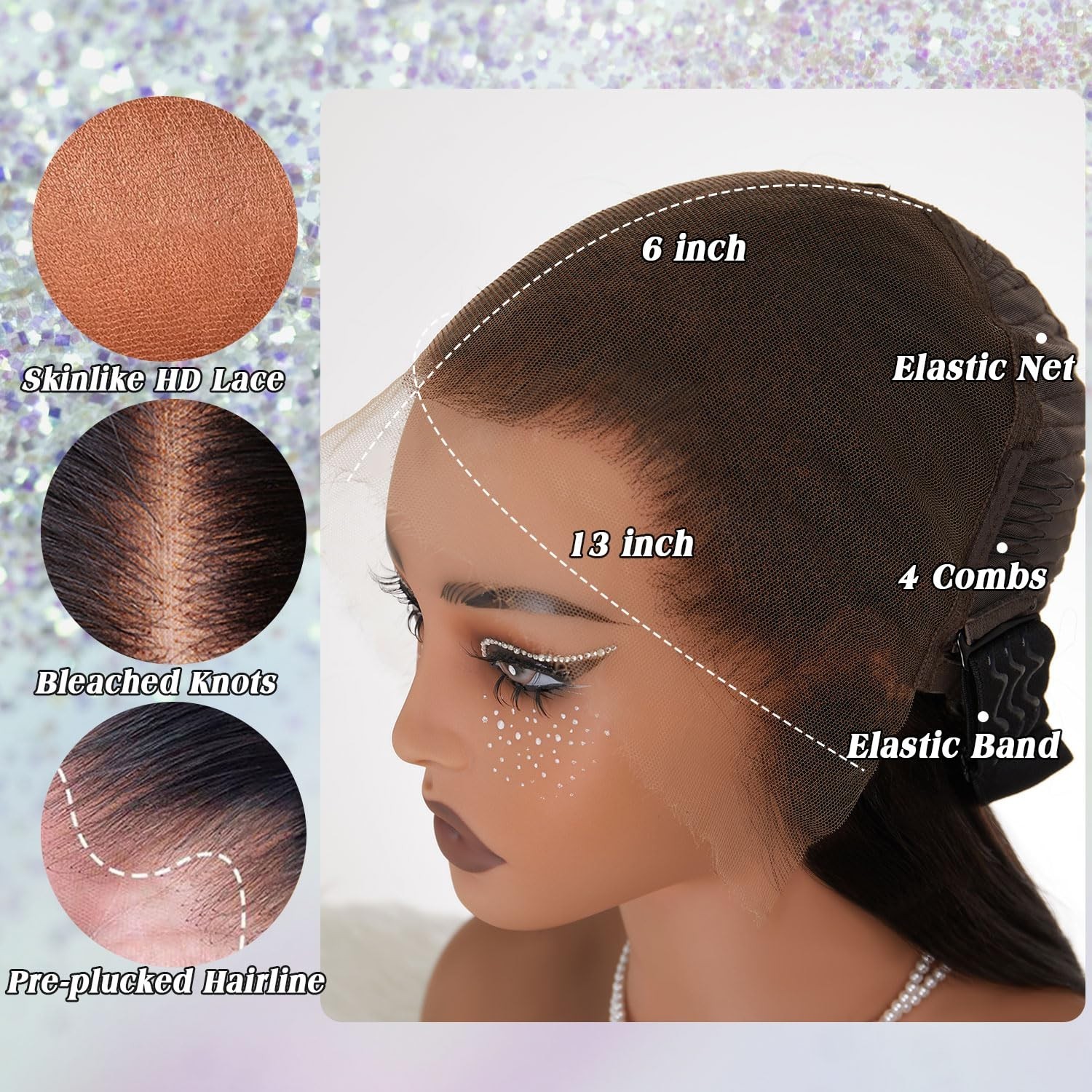 26 Inch HD Lace Front Wig, 13×6 Full Frontal, Pre-Plucked, 200% Density, Invisib