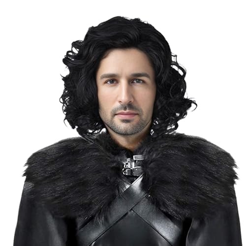 Miss U Hair Unisex Men Adult Short Curly Natural Black Color Cosplay Costume