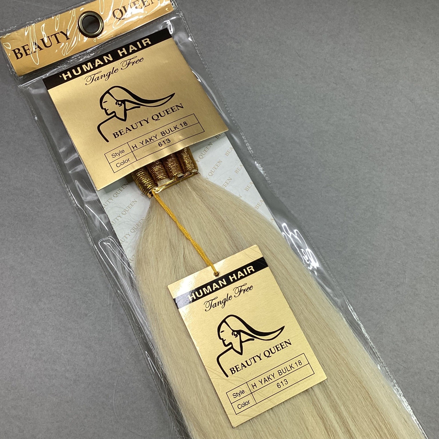Beauty Queen H Yaky Bulk 18 Human Hair Extensions Color 613 Blonde Tangle Free