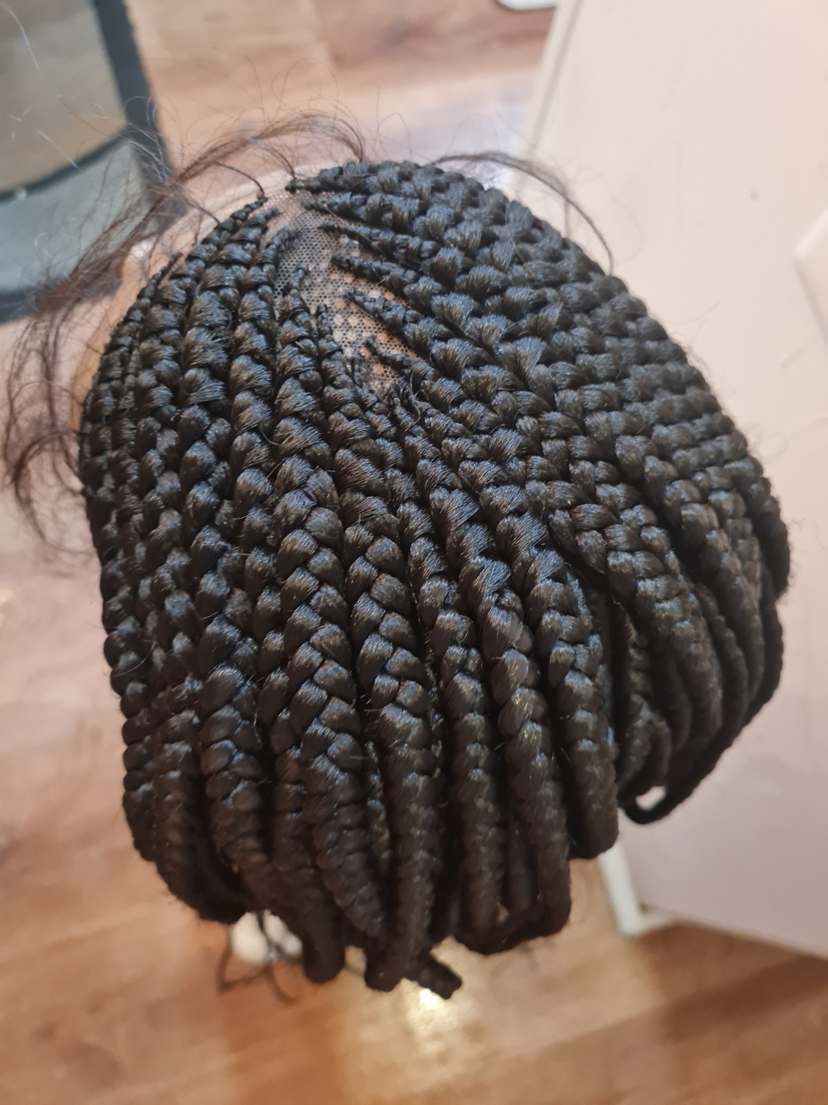 Braided Wig For Black Women Cornrow Braids Lace Front Synthetic Fiber