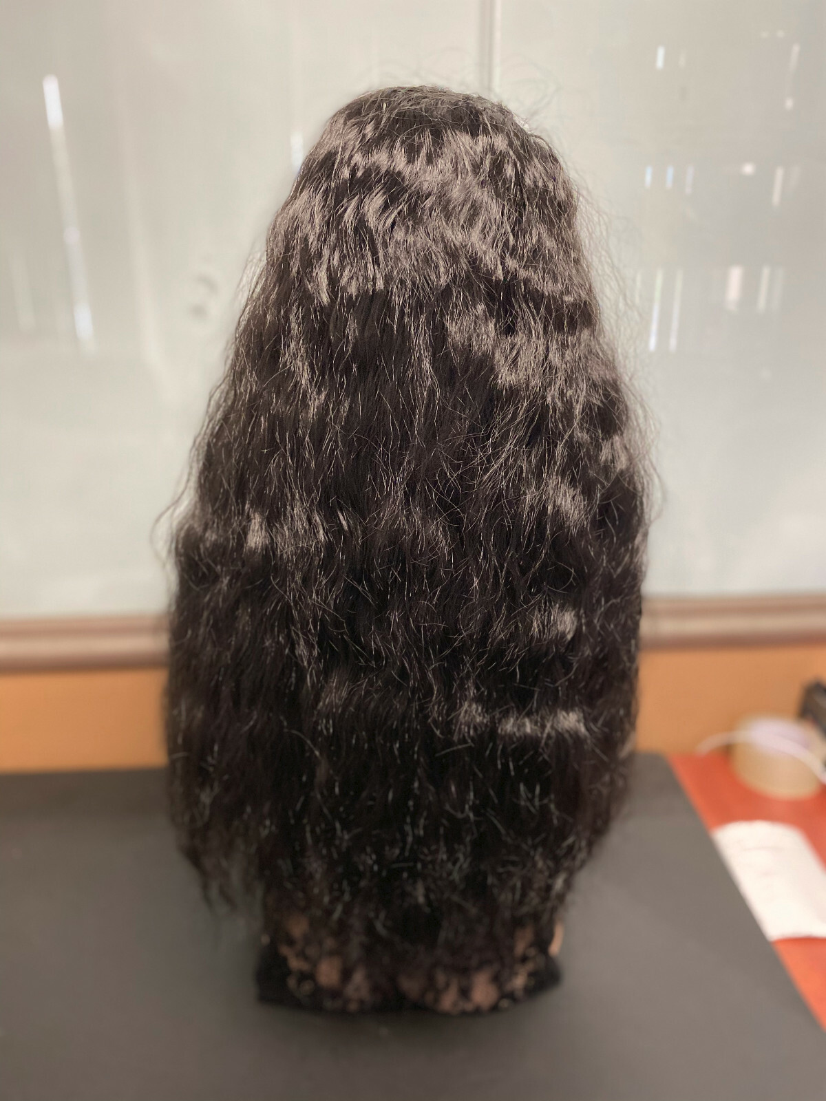 23″ Women Curly Wavy Long Synthetic Hair Wigs Ladies Costume Dark Black Wig