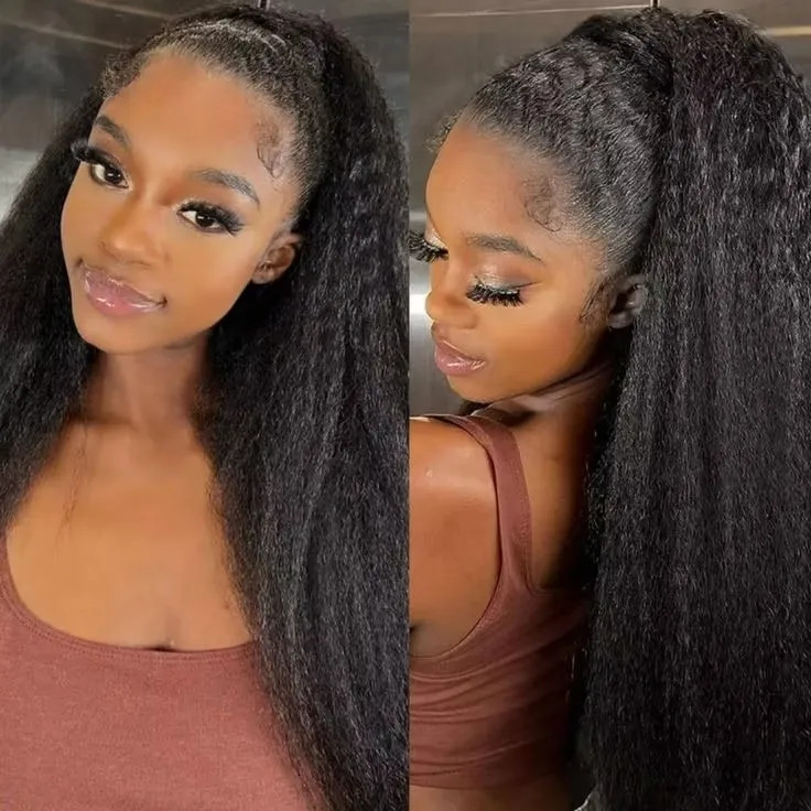 Women’s 26 Pre-stretched Yaki Straight Synthetic Hair Bundles Kanikaron Crochet