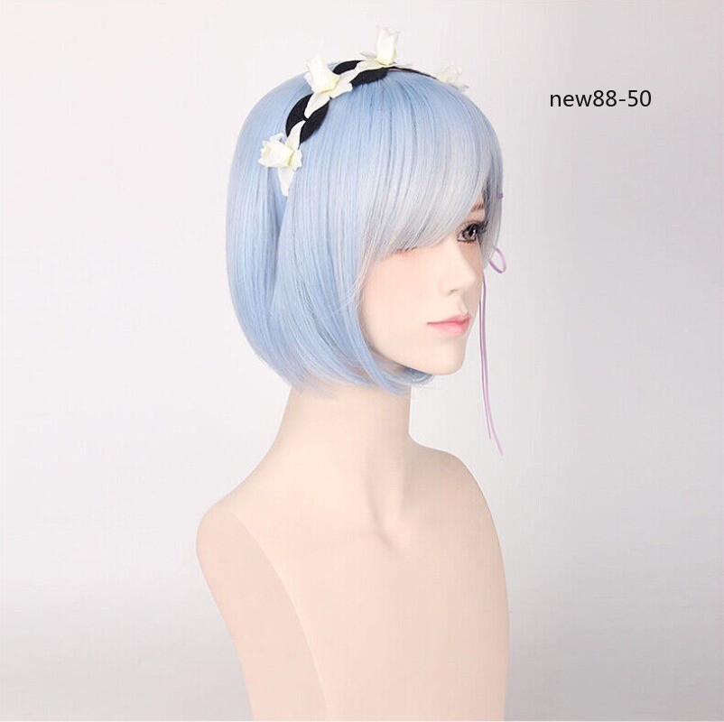 Anime Re:Life in a different world from zero Rem Cosplay Wig Peri Wign Hairpiece