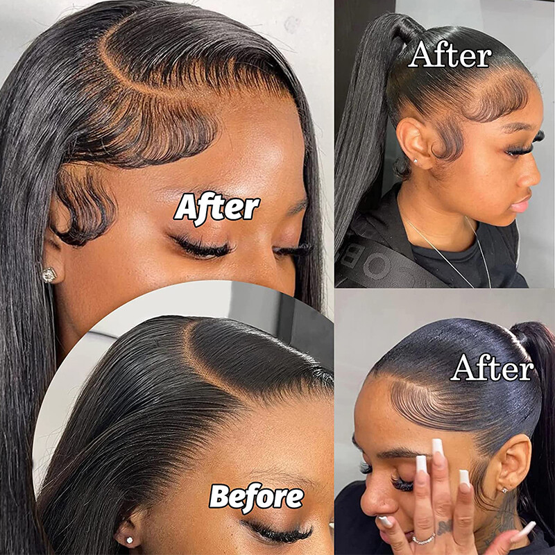 Lace Edges Baby Hair 100% Virgin Human Hair Fake Edges Reusable Hairline Pieces