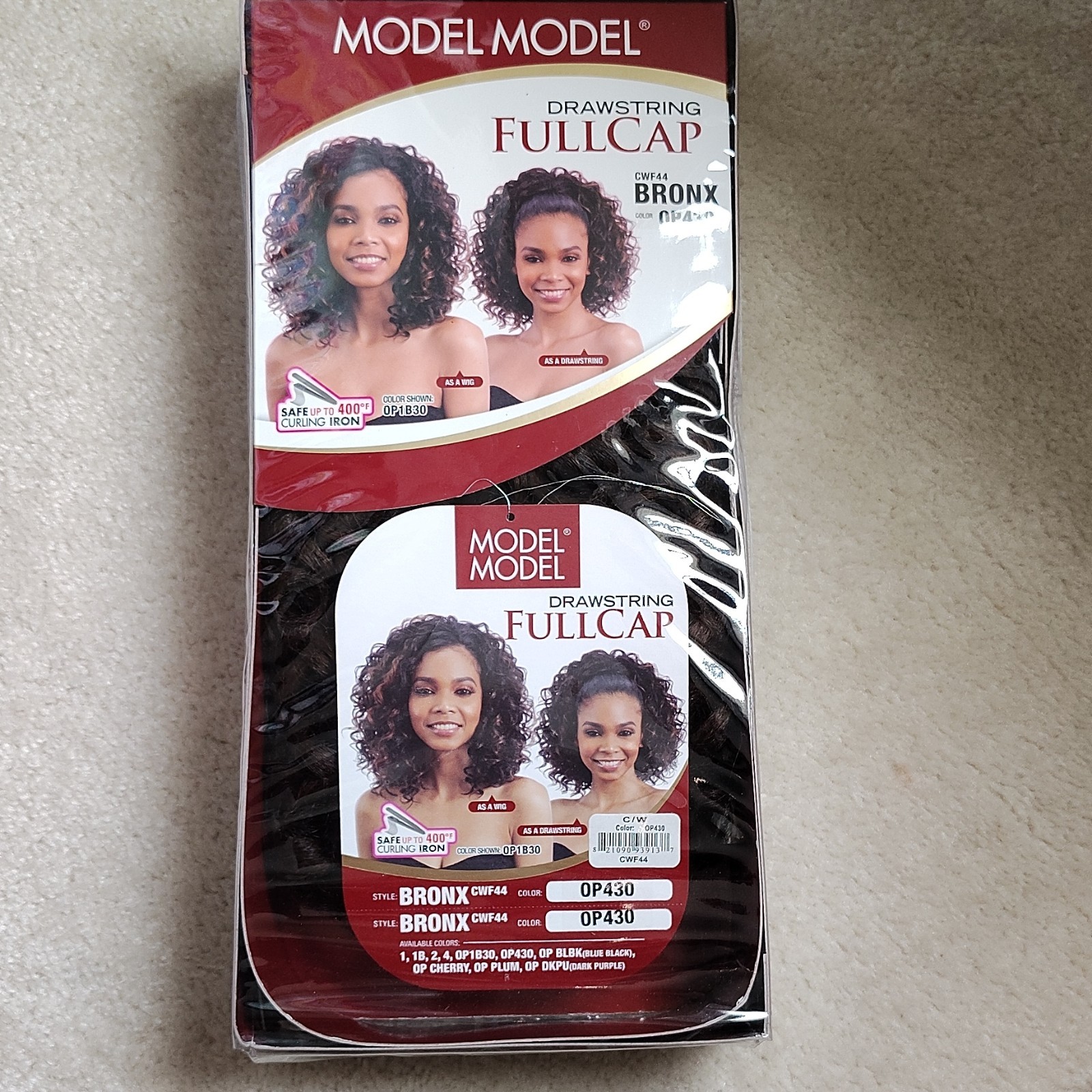 Model Model Bronx Drawstring Full Cap Curly Synthetic Heat Resistant Wig CWF44