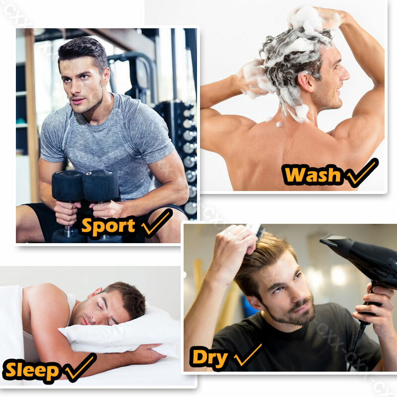 Mens Human Hair Replacement Toupee Thin Skin Frontal Hairpiece Forehead Hairline