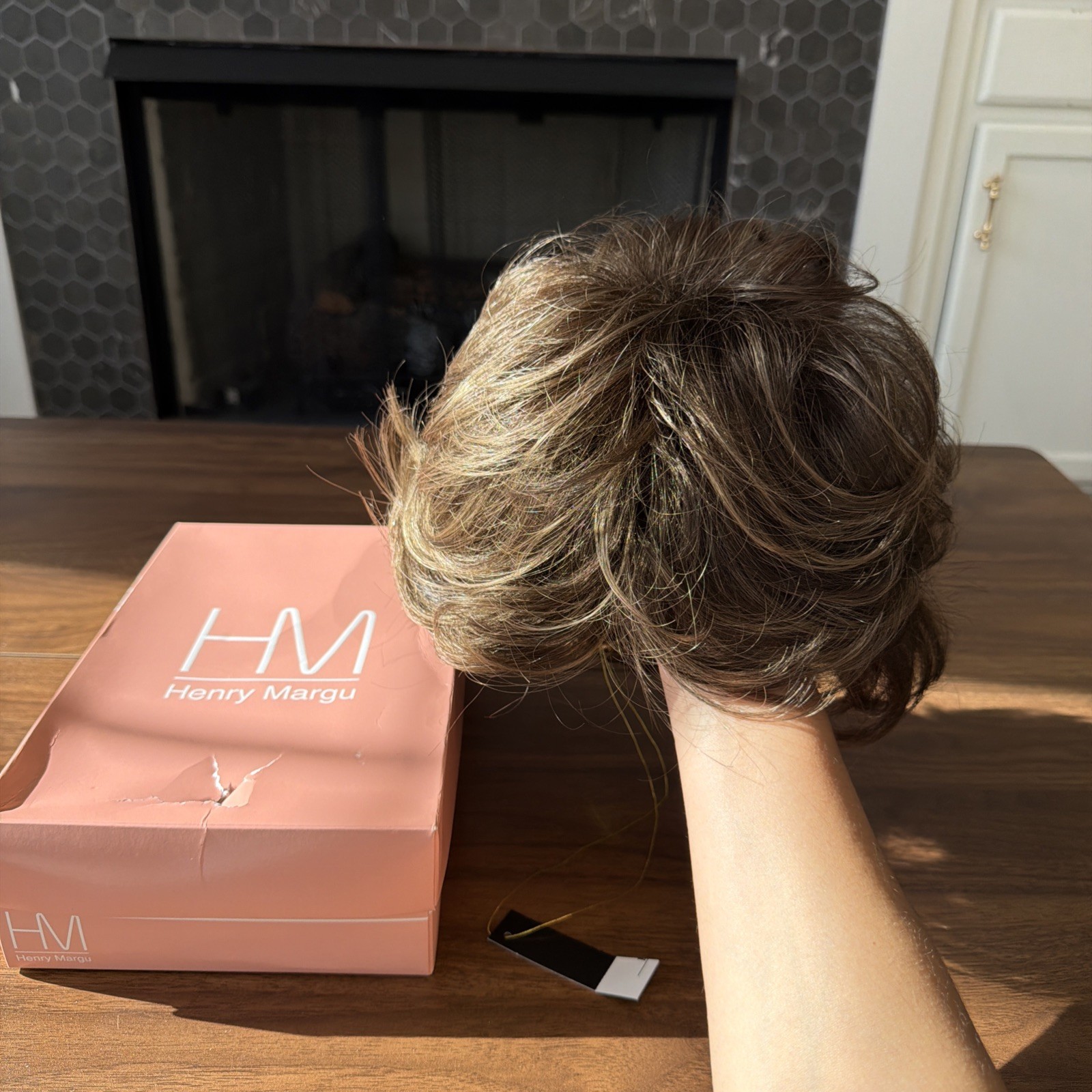 Henry Margu Short Hair Brown Wig Unisex Chic Glam Soft Curls Modern