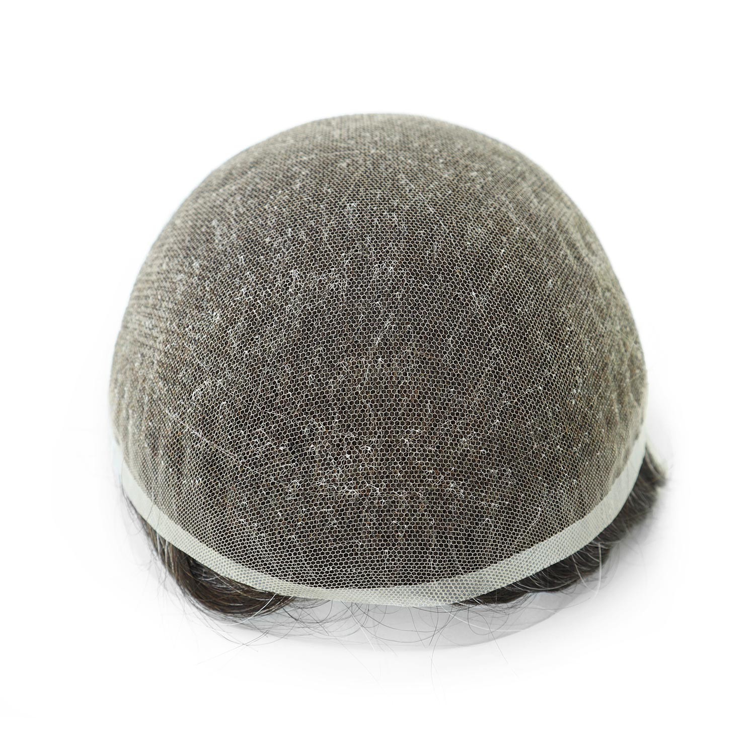 Men Toupee Hairpiece Human Hair Replacement System Full French Lace Grey Hair7X9