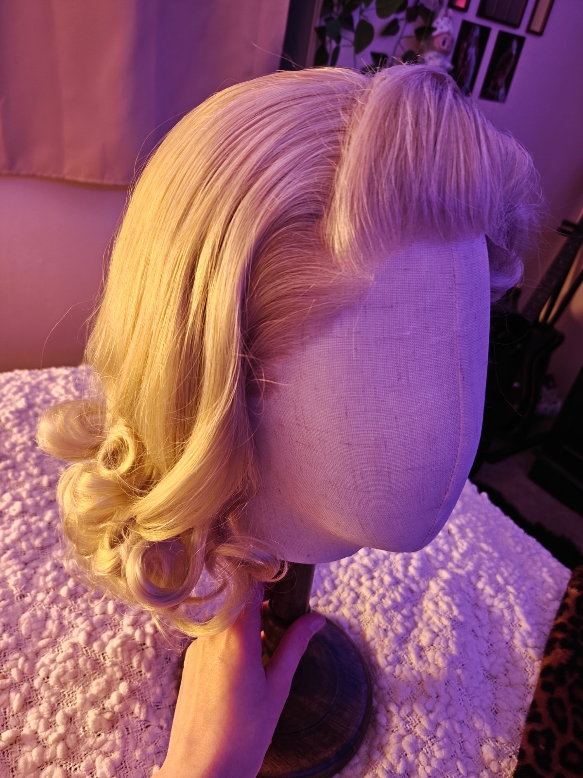 1940s Rita hayworth gilda styled celebrity costume wig in Champagne blonde