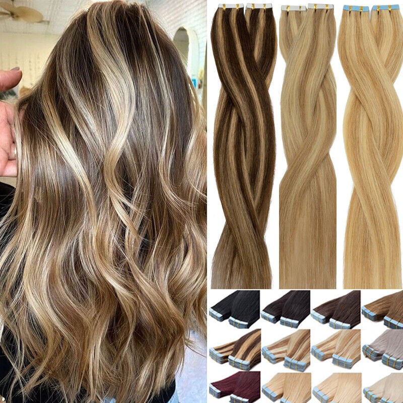 Tape in Remy Human Hair Extensions Seamless Skin Wefts Remy Thick Fashion Hair