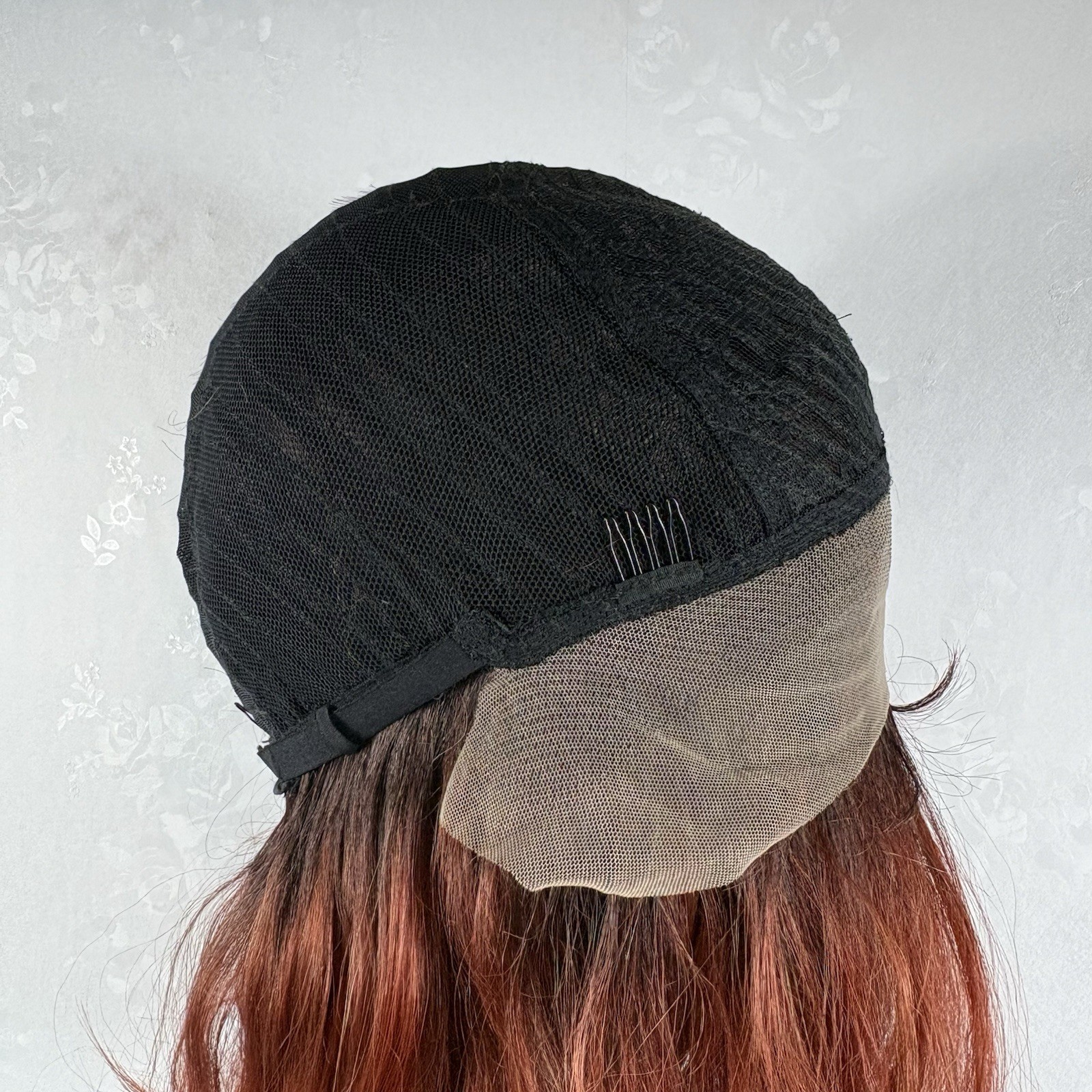 Daily wear WIG! Short Classy Bob Wig, ombre Copper Human Hair Blend, Lace Front
