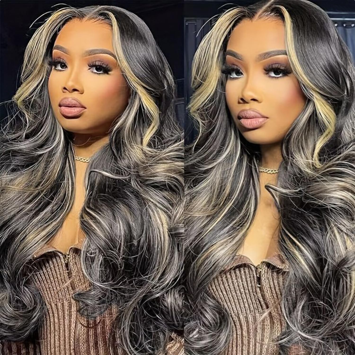 Chic 26 Inch Pre-Plucked 1B/27 Ombre Balayage Lace Front Wig for Stylish Women