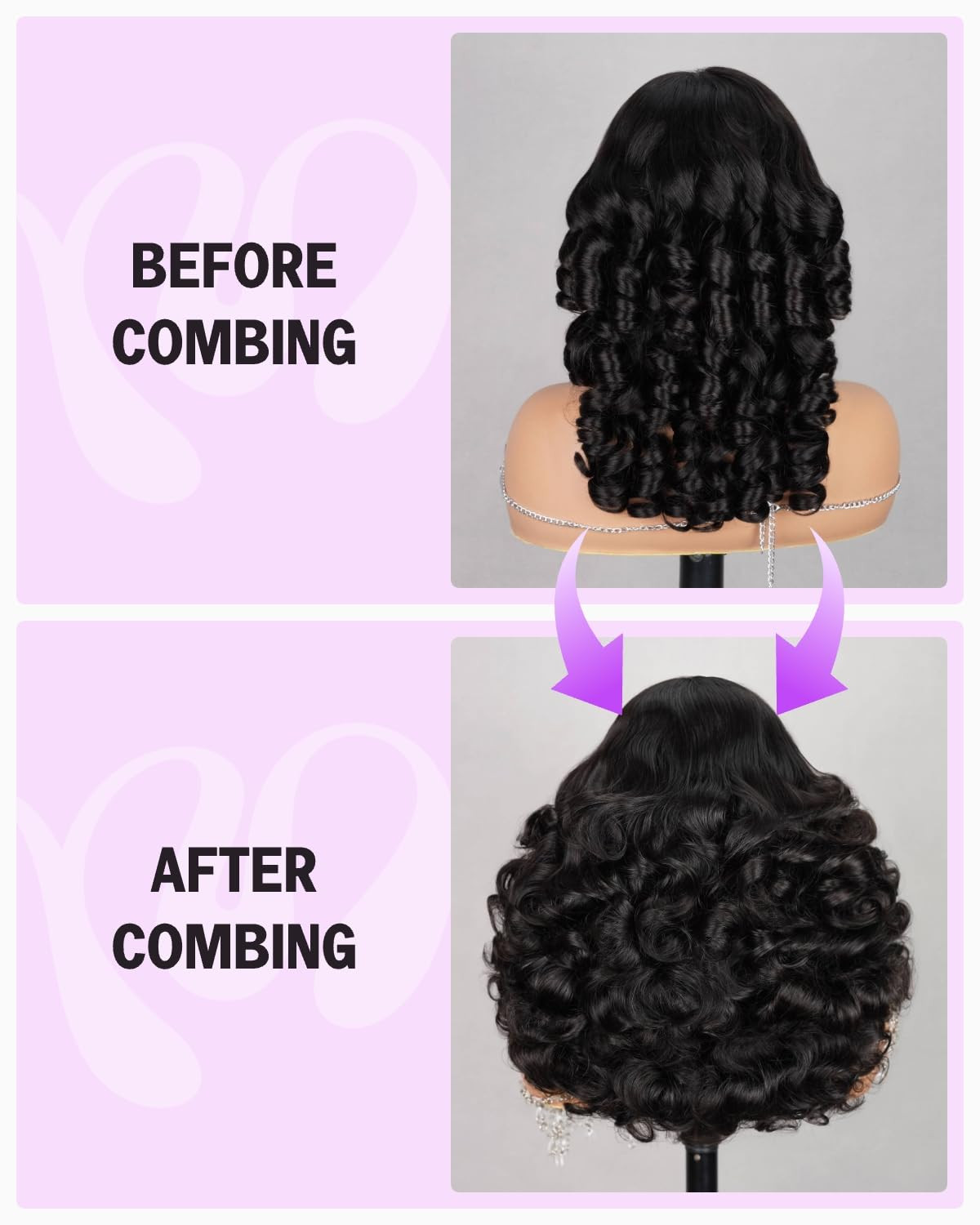 Bouncy 18″ Curly HD Lace Closure Wig – 220% Density, Pre-Plucked & Glueless