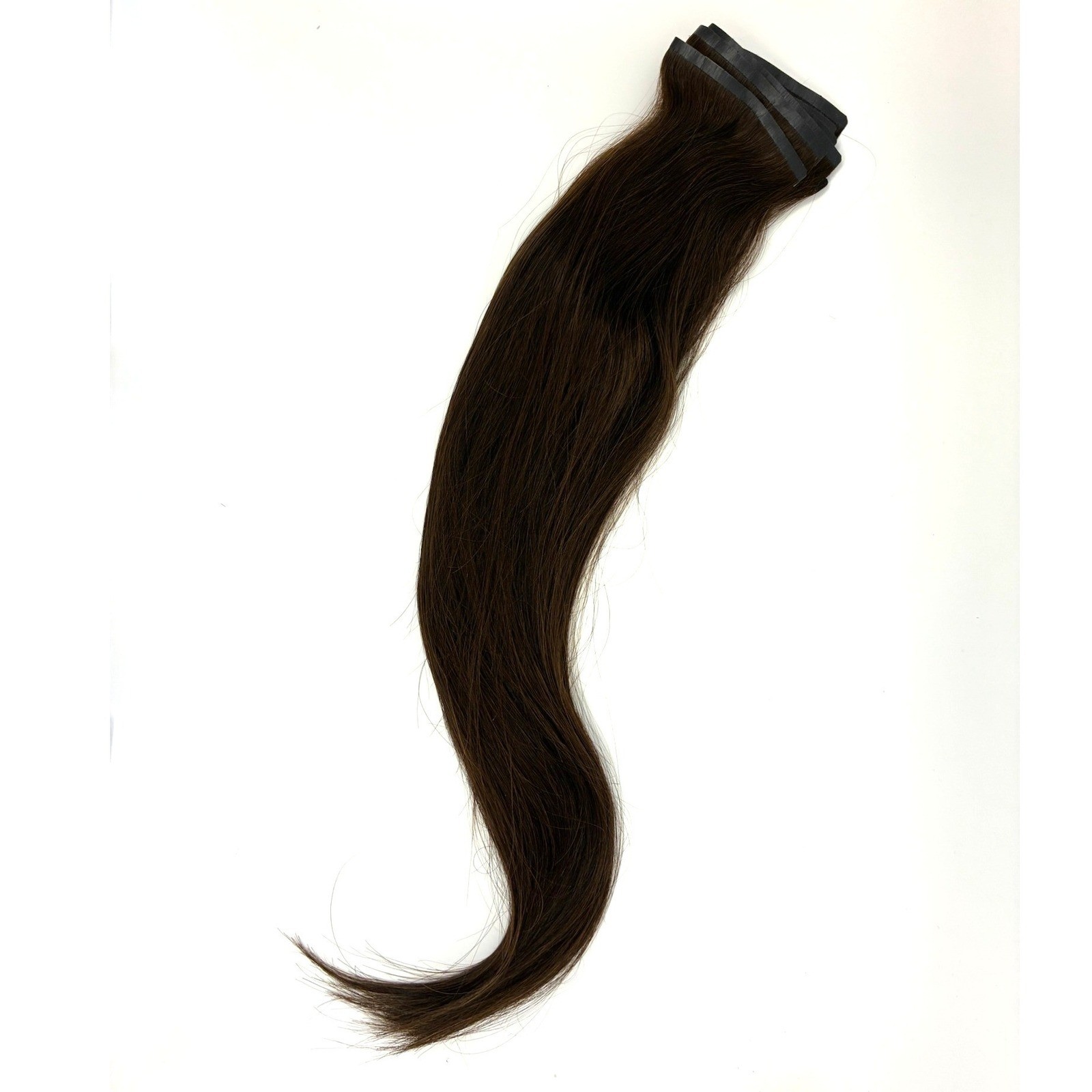 Glam Seamless Invisi-Clip Hair Extensions #1C Mocha Brown 7 Wefts 22″ 180g NWOT