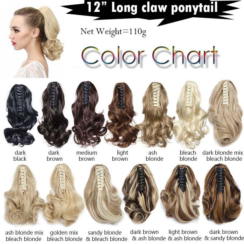 Reak Long Thick As Human Claw In Ponytail Clip In Hair Extensions Hairpieces US