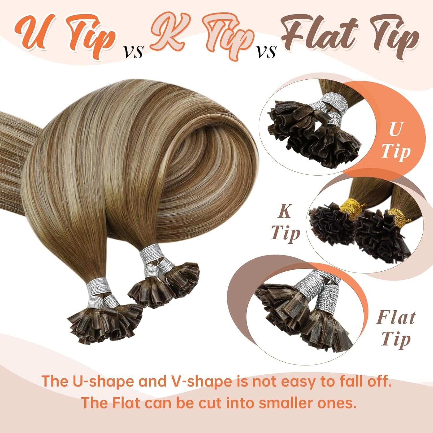 Sunny Hair U-TIP 16in Brown/Platinum Blonde Hair Extensions – UT_6-60-6_16_50G3