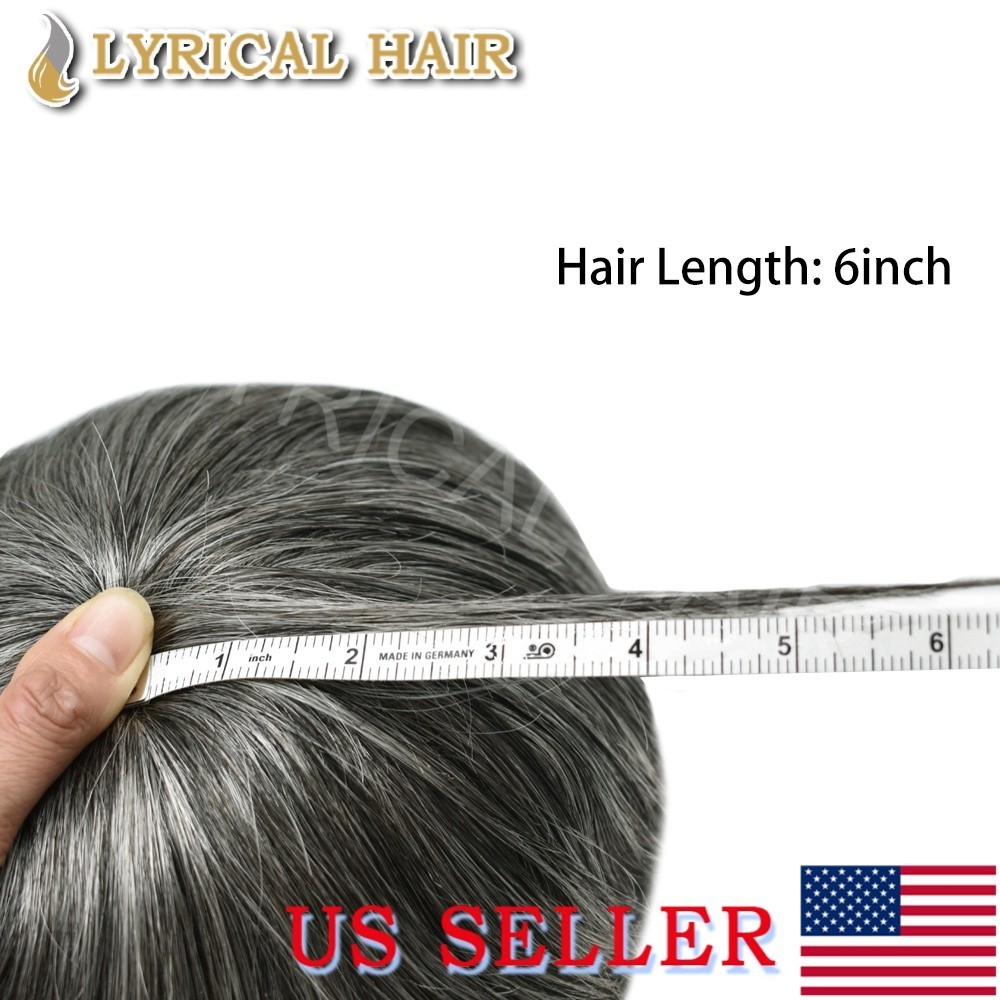Ultra Thin Full PU Mens Toupee Remy Human Hair Skin Base Hair Replacement System