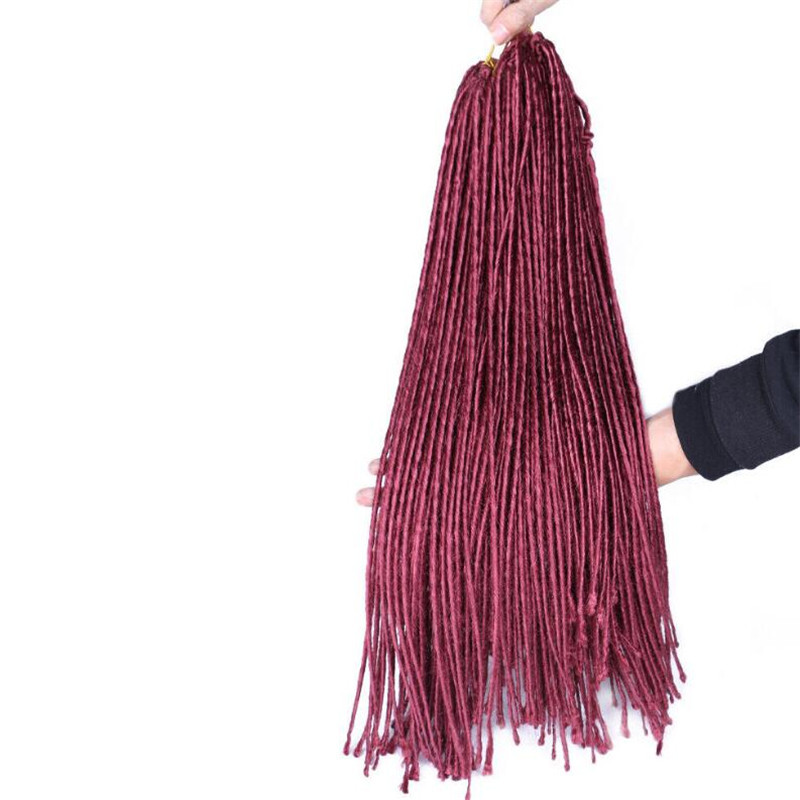 20″ Soft Thin Dreadlocks Crochet Braids Twist Faux Locs Crochet Hair Extensions