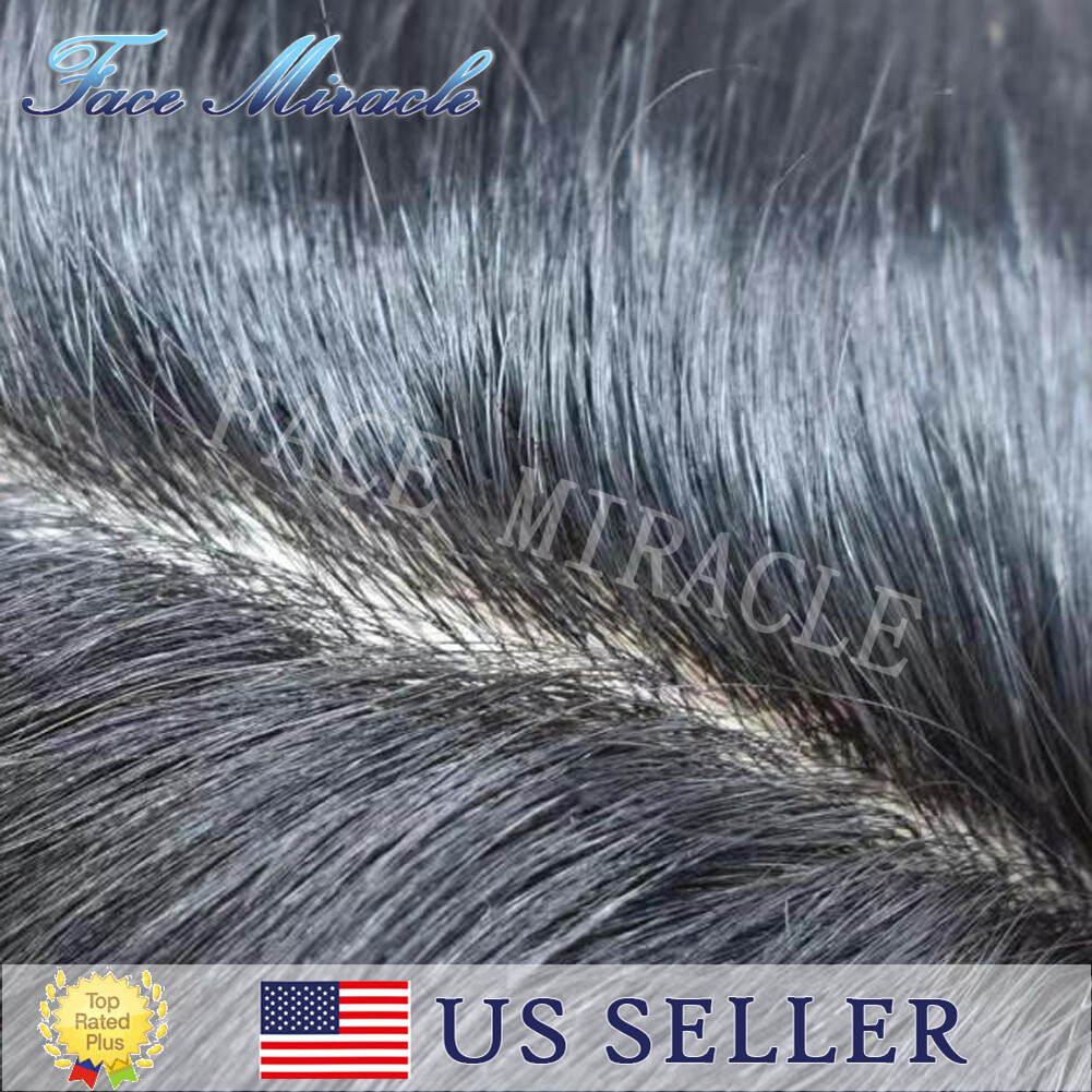 0.1MM All Poly Toupee for Men Human Hair Replacement System Mens Hair Piece Wig