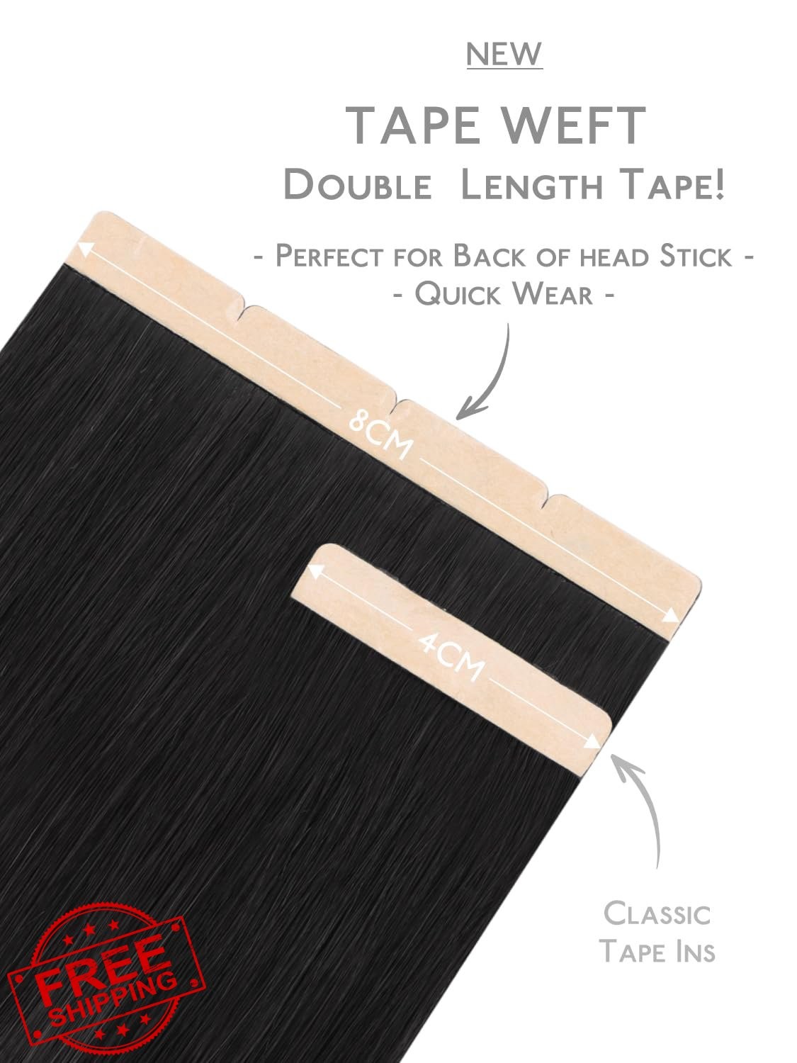 Wennalife 8cm 1B/6/1B Balayage Tape Hair 22in