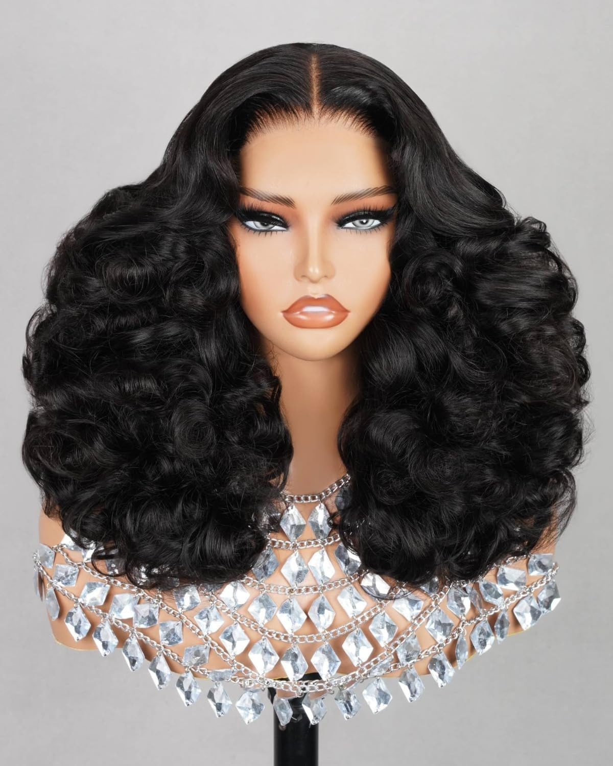Bouncy 18″ Curly HD Lace Closure Wig – 220% Density, Pre-Plucked & Glueless