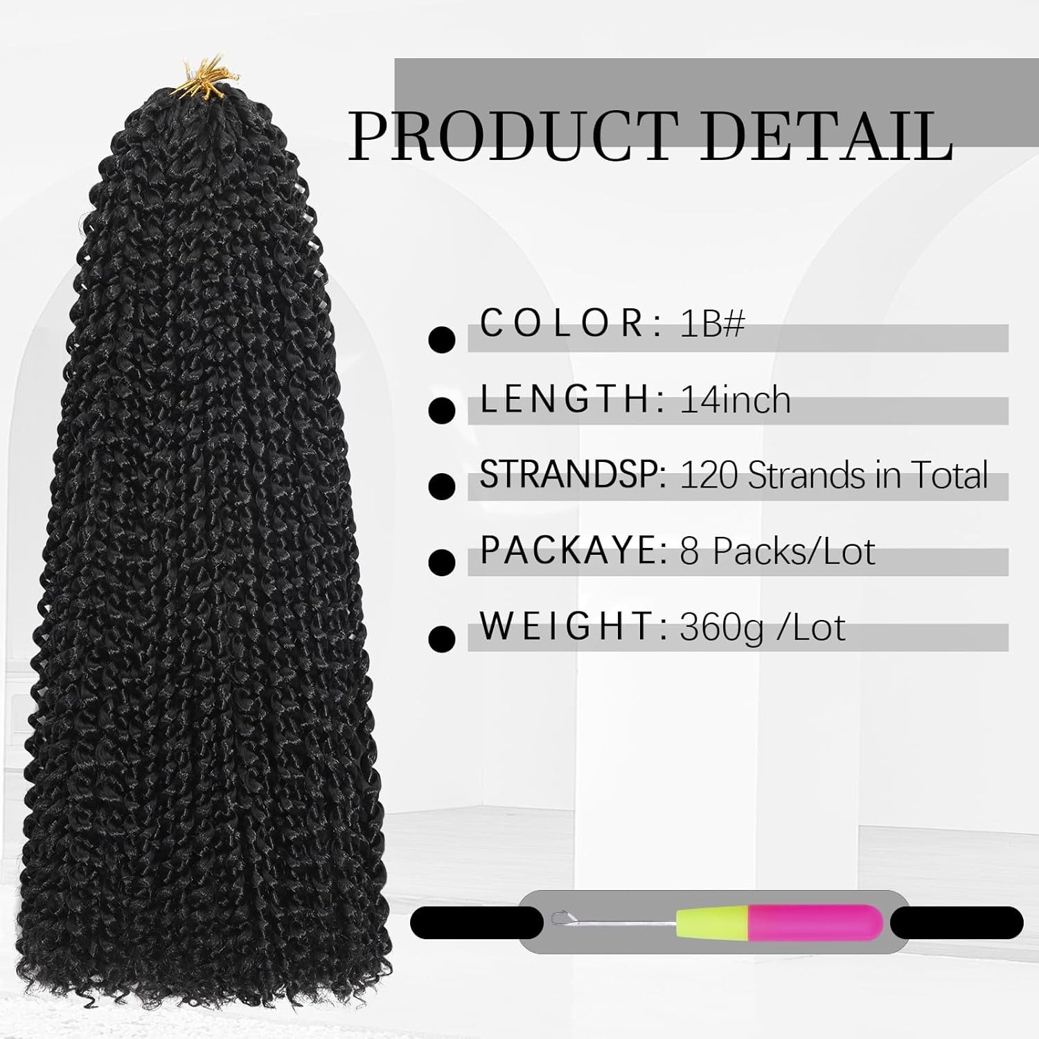 Passion Twist Hair 14 Inch 8 Packs Water Wave Crochet Hair Bohemian Braiding Hai